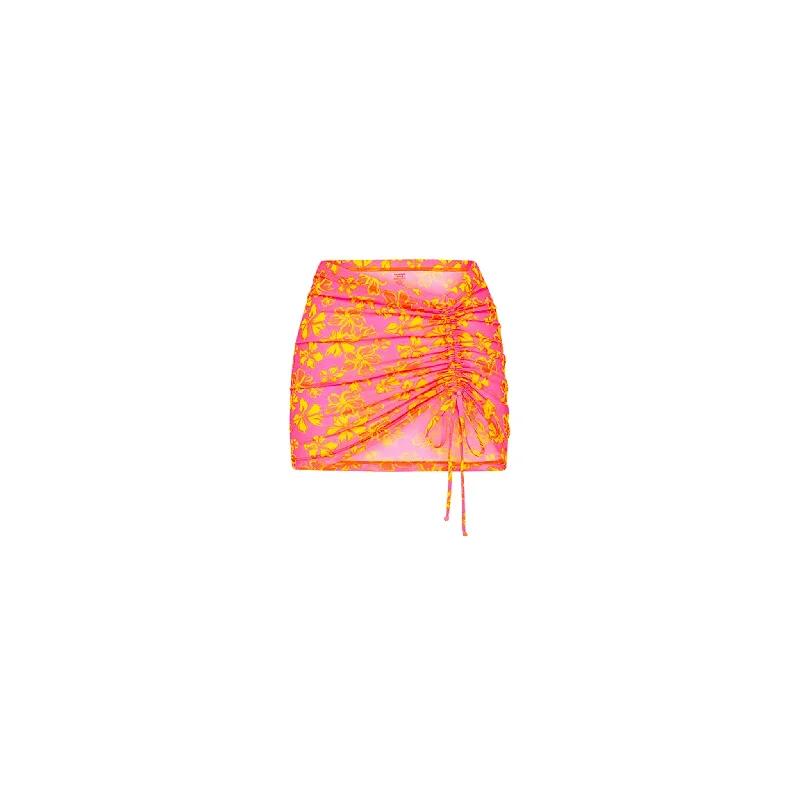 Ruched Mesh Mini Skirt - Pitaya Maya